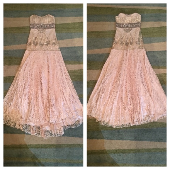 Sue Wong Nocturne Beaded Pleated Strapless Dress - Picture 7 of 8